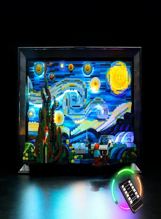 BrickBling Light Kit Compatible with Lego 21333 Vincent Van Gogh - The Starry Night (Bricks Not Included), DIY Lighting Compatible with Lego Starry Night Remote Control Version - Image 1